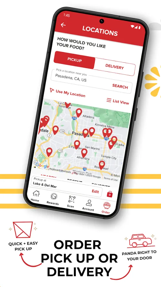 Panda Express app menu ordering screen