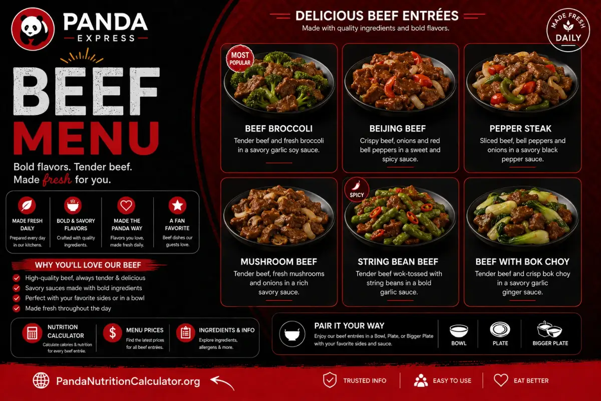 Panda Express beef menu