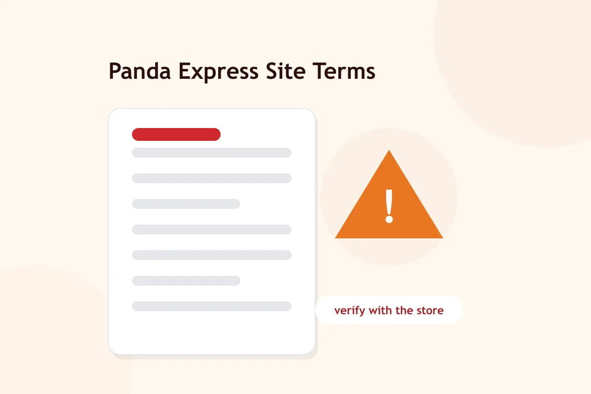 Terms and conditions for this Panda Express menu site